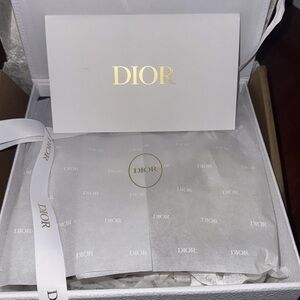 NEW DIOR box, INTACT GIFT WRAPPING, ribbon & envelope 8.5”x8.5”x4.0”